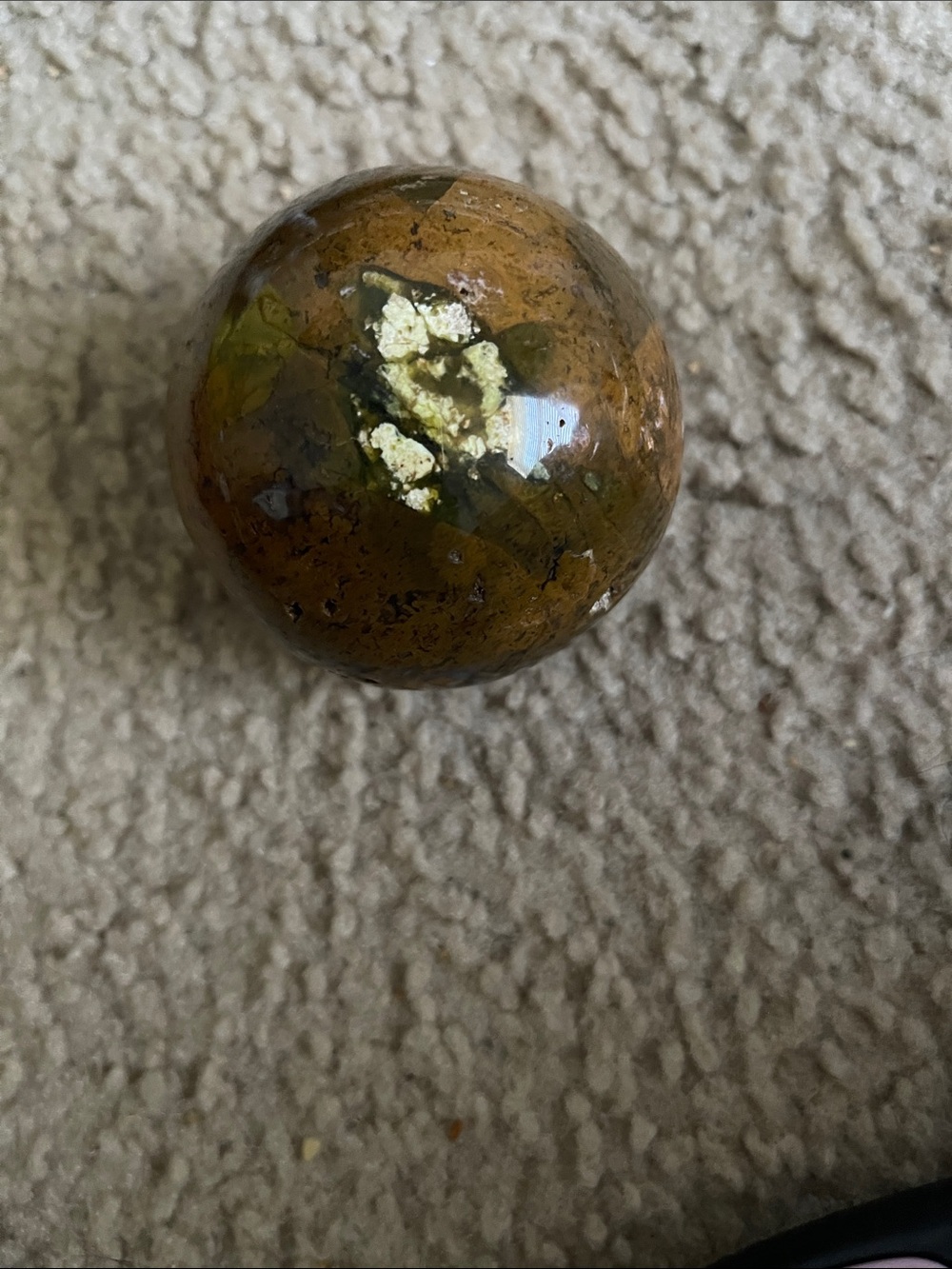 Decorative Polished Stone Sphere - Brown & Gold